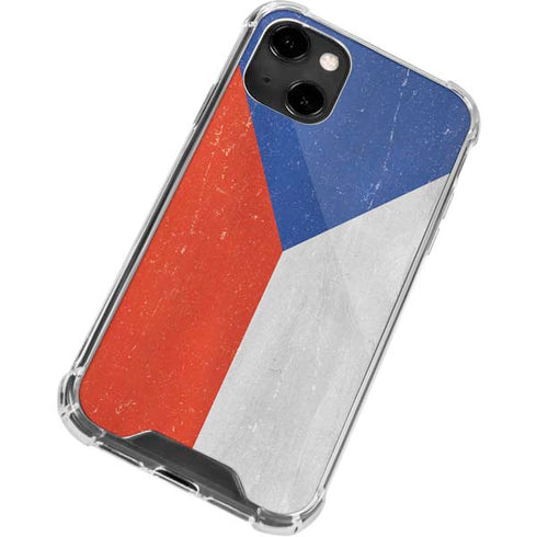 Czech Republic Flag Distressed iPhone 13 Clear Case